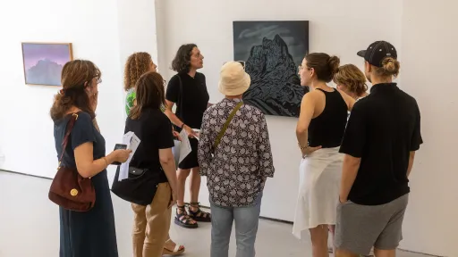 Rundfahrt mit Laura Breitschmid (Präsidentin IG Kultur Luzern, Kuratorin) mit Stopps bei Ausstellungsräumen der angrenzenden Gemeinden.  Fotos: Mario Grossenbacher