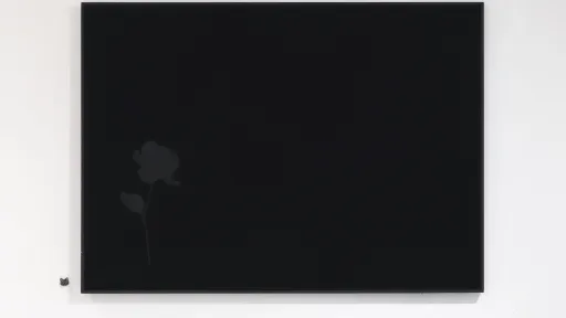 Ein schwarzes Bild einer schemenhaften Rose